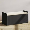 vidaXL Storage Bench with Cushion Outdoor Garden Seat Furniture Poly Rattan - Black 45.3" x 20.1" x 20.5" - 2 of 4