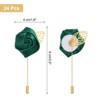 Unique Bargains Realistic Rose Boutonnieres Flower Pins for Wedding Ceremony 24 Pcs - 2 of 4
