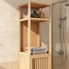 KWPZQEB 52" H Tall Bathroom Storage Cabinet with Doors and Shelves, Bamboo Cabinet, Freestanding Floor Bathroom Cabinet for Living Room - 4 of 4