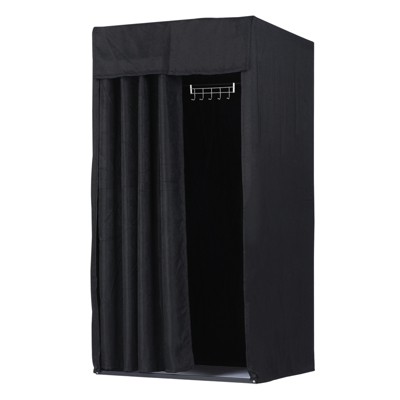 Unique Bargains Iron Sturdy Portable Clothing Store Fitting Room with Shading Curtain