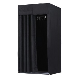 Unique Bargains Iron Sturdy Portable Clothing Store Fitting Room with Shading Curtain - 1 of 4