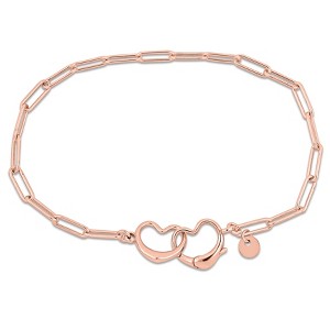 EVERLY JEWELRY | Rose Plated Sterling Silver Paper Clip Link Bracelet, 7.5-inch - 1 of 4