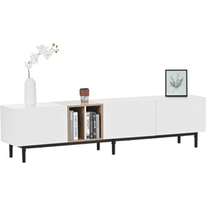 ChicFurnit TV Stands and Consoles Entertainment Center with Storage Cabinets and Open Shelf Media Console for Living Room, White, 76.8"*15"*18.9" - 1 of 4