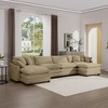 4-Seater Corduroy Modern Upholstered Sofa with Ergonomic Seat, 3 Footstools, 2 Arm Pillows, 4 Throw Pillows and Easy to Assemble - 2 of 4