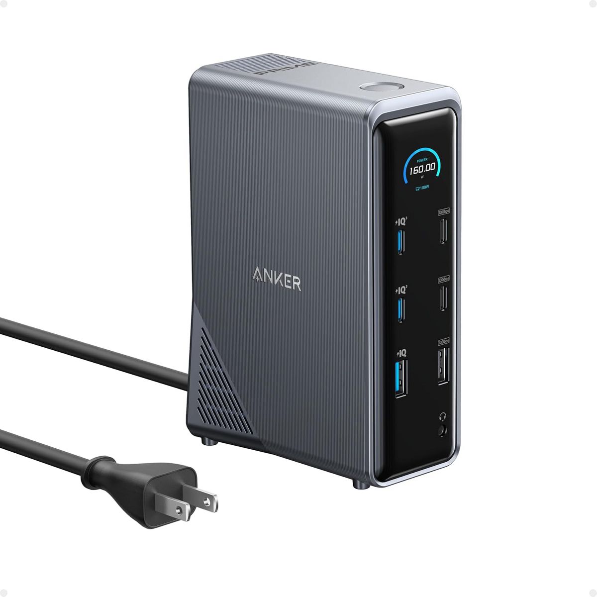 Anker Refurbished Prime Docking Station, 14-Port with 160W Max Output, 10Gbps Fast Data Transfer, Real-Time Smart Interface, Audio and Ethernet Ports
