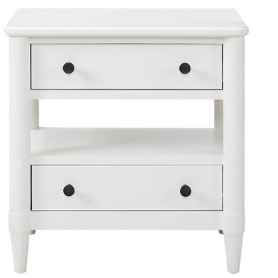 NicBex 17 inch Nightstand with 2 Drawers,Modern Side Table with  Finish and Wood Frame,Bedside Table for Bedroom,Living Room,Sand/Blue/White