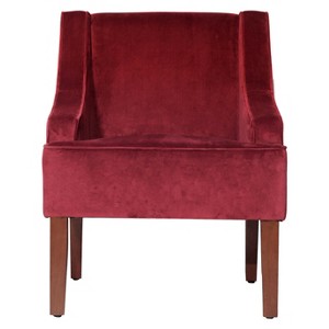 Velvet Swoop Arm Chair - Berry, Pink