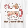 Women's - Instant Message - Hot Cocoa Vibes Retro Santa Mug Short Sleeve Graphic T-Shirt - 2 of 4