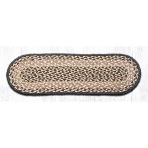 Earth Rugs Chocolate and Natural Oval Stair Tread 27"x8.25" Eco-Friendly Step Cover - 1 of 3