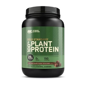 Optimum Nutrition Gold Standard 100% Plant Based & Vegan Protein Powder, Gluten Free, Amino Acids, Rich Chocolate Fudge, 20 Servings - 1 of 4