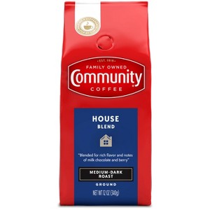 Community Coffee House Blend Medium Dark Roast Ground Coffee - 12oz - 1 of 2
