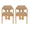 Christopher Knight Home Elowen Rustic Acacia Wood Patio Dining Chair with Rattan and Iron Seat and Back (Set of 2) - 2 of 4