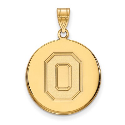 Black Bow Jewelry 14k Yellow Gold Ohio State Buckeyes NCAA Large Pendant