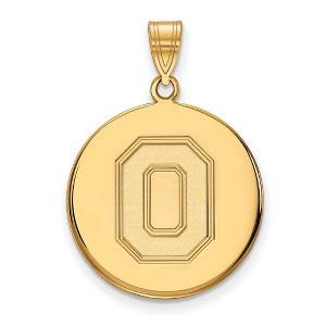 Black Bow Jewelry 14k Yellow Gold Ohio State Buckeyes NCAA Large Pendant - 1 of 3