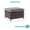 Sonkuki 2-Piece Ottomans with Solution-Dyed Fabric Cushion, All-Weather Wicker Ottomans, Ideal for Patio - 3 of 4