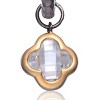 Guili Halloween Gold Overlay Cubic Zirconia Mirror Flower Earrings - 2 of 2