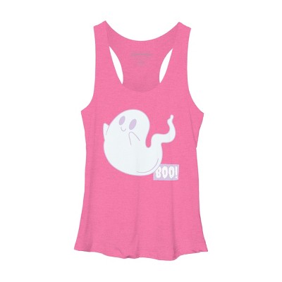 Women's Design By Humans Boo Cute Ghost Halloween cute design By BoogieCreates Racerback Tank Top
