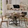 47-Inch Round Dining Table Set for 4-6 - Wooden Kitchen Table with Metal Base & Storage Shelf, Circle Dining Room Table(Only Table) - 4 of 4
