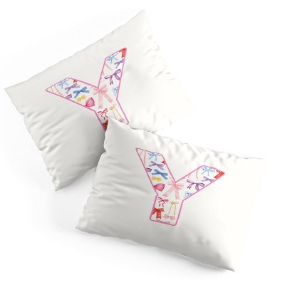 Deny Designs Standard April Lane Art Fancy Bow Monogram Y Microfiber Printed Pillow Sham