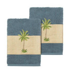 Linum Home Textiles 100% Turkish Cotton COLTON Embellished Towel Set - 1 of 2