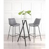 Zuo Modern Byron Barstool – Gray Faux Leather, Matte Black Steel Frame – 43.1” Height – Mid-Century Modern Design - 3 of 4