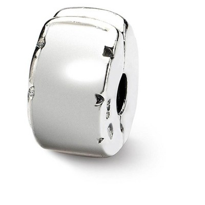 Black Bow Jewelry Sterling Silver Notched Hinged Clip Bead Charm