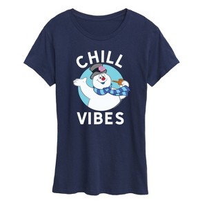 Women's - Frosty The Snowman - Christmas Chill Vibes Short Sleeve Graphic T-Shirt - 1 of 4