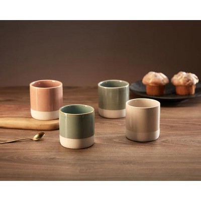 Multicolor Ceramic Latte Mugs Set of 4, 10.5 oz