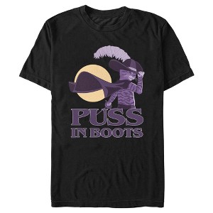 Men's Puss in Boots: The Last Wish Distressed Purple Puss in Boots T-Shirt - 1 of 4