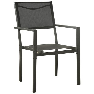 vidaXL Patio Chair Outdoor Seating Patio Furniture Textilene and Steel Black - Set of 4 - 1 of 4