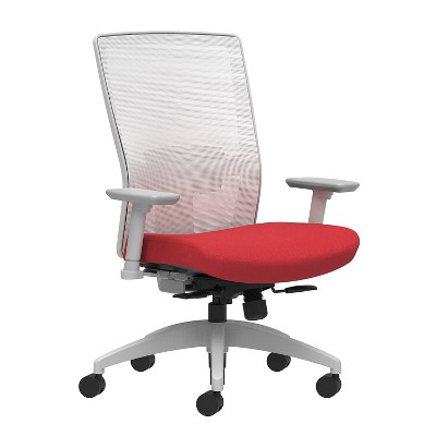 Union & Scale Fabric Task Chair Cherry Adjustable Lumbar 2D Arms 53473