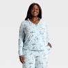 Women's Cloud Knit Modal Long Sleeve Notch Collar Top and Pants Pajama Set - Auden™ - 3 of 4