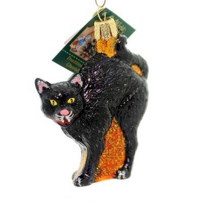 Scaredy Cat Glass Ornament 