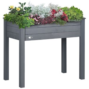 Aghana Digitals Elevated Fir Wood Planter Box with 8 Separate Slots, Bottom Storage Shelf & - 1 of 4