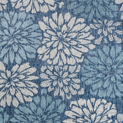 Zinnia Bold Floral Geometric Gray 6' Square Indoor/Outdoor Rug