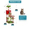 54in/74in Multi-Level Large Christmas Cat Tree Kittens Play Activity Center Christmas Cat Tree Tower For Indoor Cats - 3 of 4