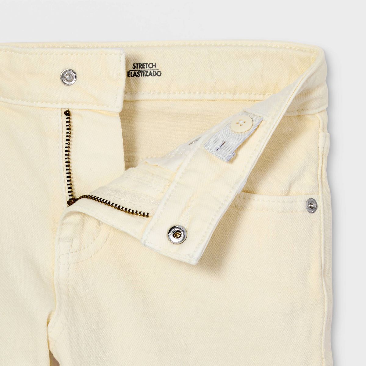Girls' Mid-Rise Bootcut Embroidered-Hem Jeans - Cat & Jack™ Off-White - thumbnail 5