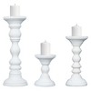 Mela Artisans Matte White Farmhouse Candle Holders for Pillar Candles (Set of 3) - 2 of 4