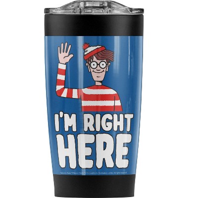 Wheres Waldo Im Right Here Steel Tumbler 20oz Coffee Travel Mug