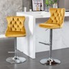 FONTOI 2 PCS Upholstered Barstools with Adjusatble Seat Height, Swivel Bar Stools with Backs for Living Room Kitchen, Gold&Silver, 17.1"*45.6"*18.1" - 2 of 4