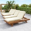 Christopher Knight Home Darla Outdoor Acacia Wood Adjustable Chaise Lounge with Water-Resistant Cushions (Set of 4) - 2 of 4