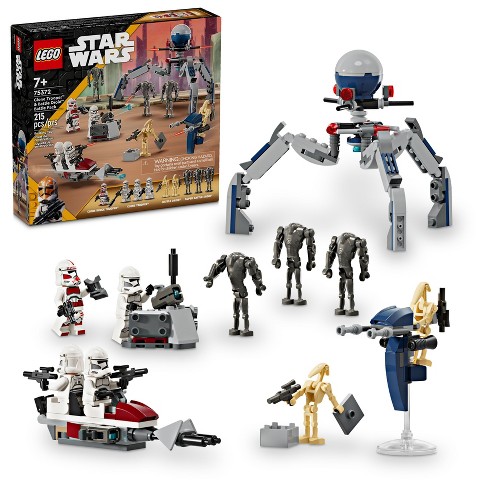 3 Star Wars Lego #75372 Clone Trooper & Battle Droid Battle Pack