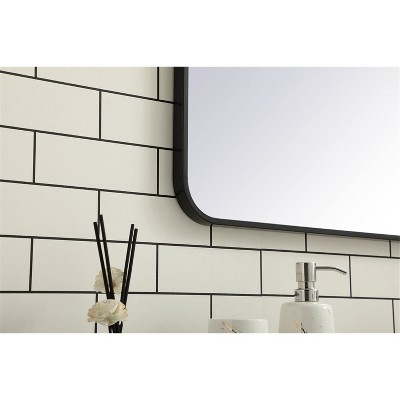 Contemporary Black Rectangular Bathroom Vanity Mirror 36x36 Inch