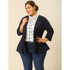 Agnes Orinda Women's Plus Size Notched Lapel Ruffle Peplum Ruched Buttons Outfits Blazers - 4 of 4