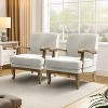 Set of 2 Quentin Wooden Upholstered Armchair Comfy Living Room with Comfortable Backrest and Cushion| ART OF LIVING DESIGNS - 2 of 4