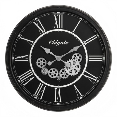 GlasFlength Wall Clocks Non Ticking Clock Digital Wall Clock Silent Vintage Decorative Wall Clocks for Living Room, Black, 30"*3.25"*30"