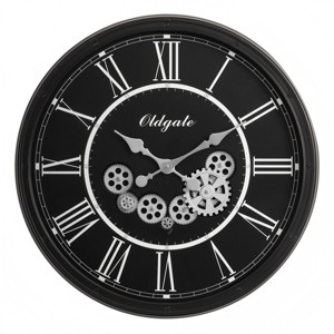 GlasFlength Wall Clocks Non Ticking Clock Digital Wall Clock Silent Vintage Decorative Wall Clocks for Living Room, Black, 30"*3.25"*30" - 1 of 4