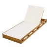 VisioGear Lounge Chaise Set with Headrest and Cream & 2 Inch Thick Lounge Cushions for Poolside, Patio, Cream&Teak, 79"*28.75"*34" - 2 of 4