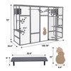 Sevobal Pet Crates and Houses Cat Enclosure boasting, 6 Leaping Platforms, 2 Feline Condos, a Catwalk, and a Scratching Panel, Gray, 100.78"*35.4"*72" - 4 of 4