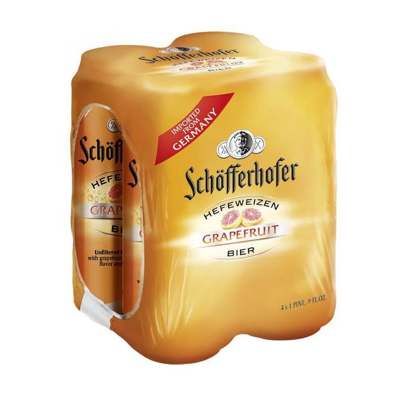 Schofferhofer Grapefruit Hefeweizen Beer - 4pk/16.9 fl oz Cans, 1 of 4